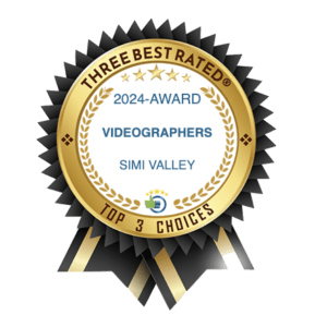 Award badge for "three best rated 2024 - videographers simi valley - top 3 choices.